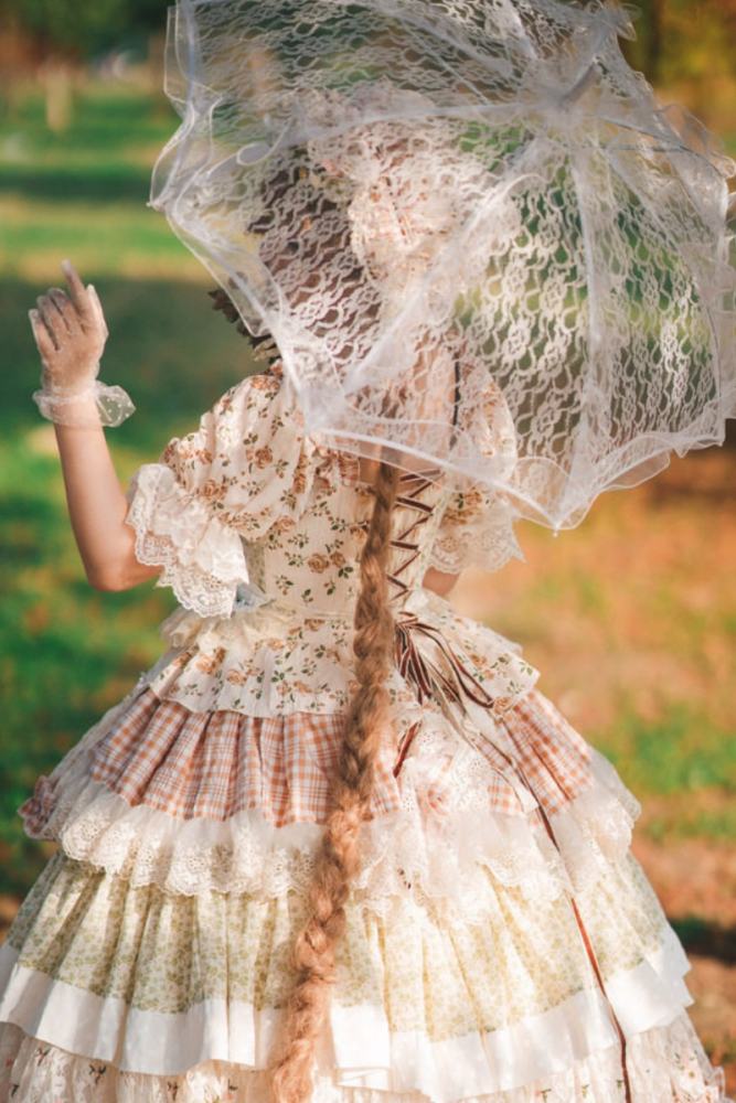 Cat Fairy Tea Picker Country Lolita Dress + Headdress