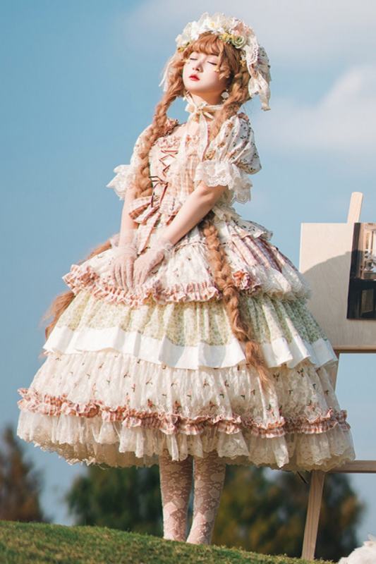 Cat Fairy Tea Picker Country Lolita Dress + Headdress