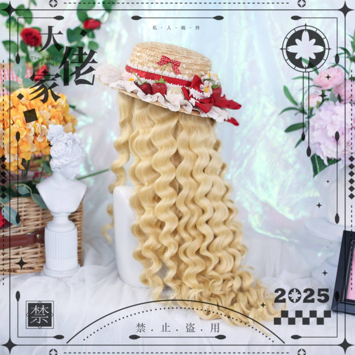Dalao Home Long Curls Blonde and Pink Lolita Wigs