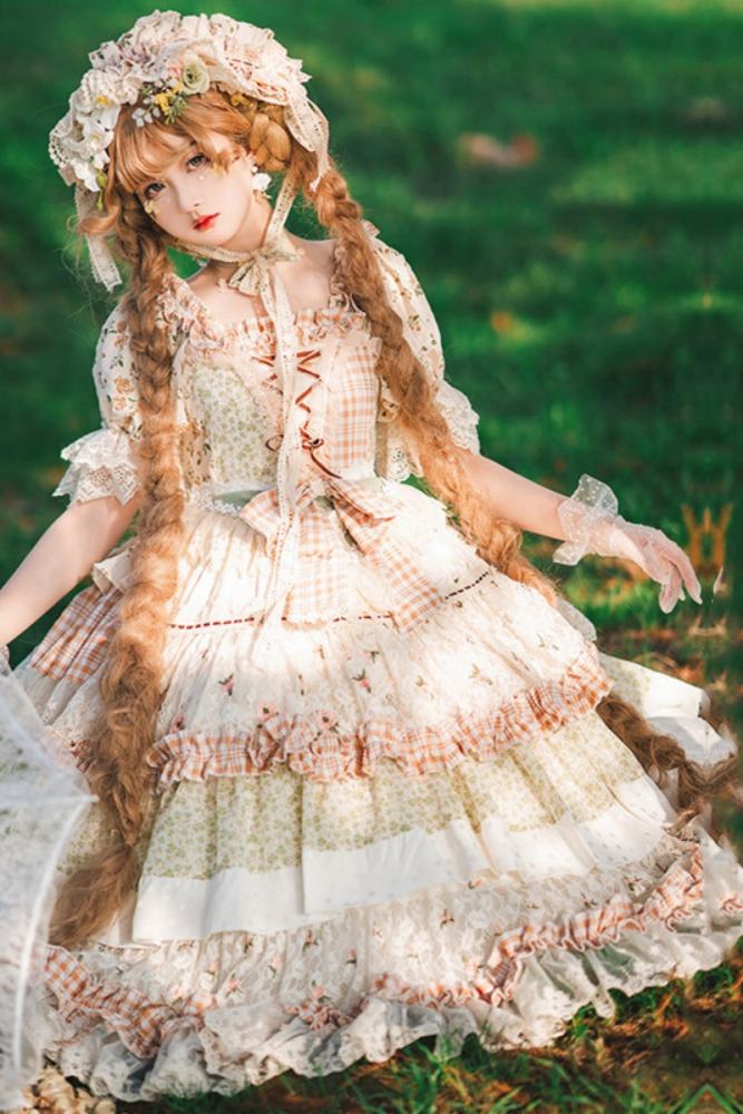 Cat Fairy Tea Picker Country Lolita Dress + Headdress