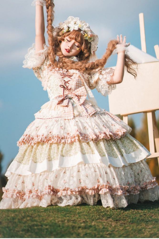 Cat Fairy Tea Picker Country Lolita Dress + Headdress