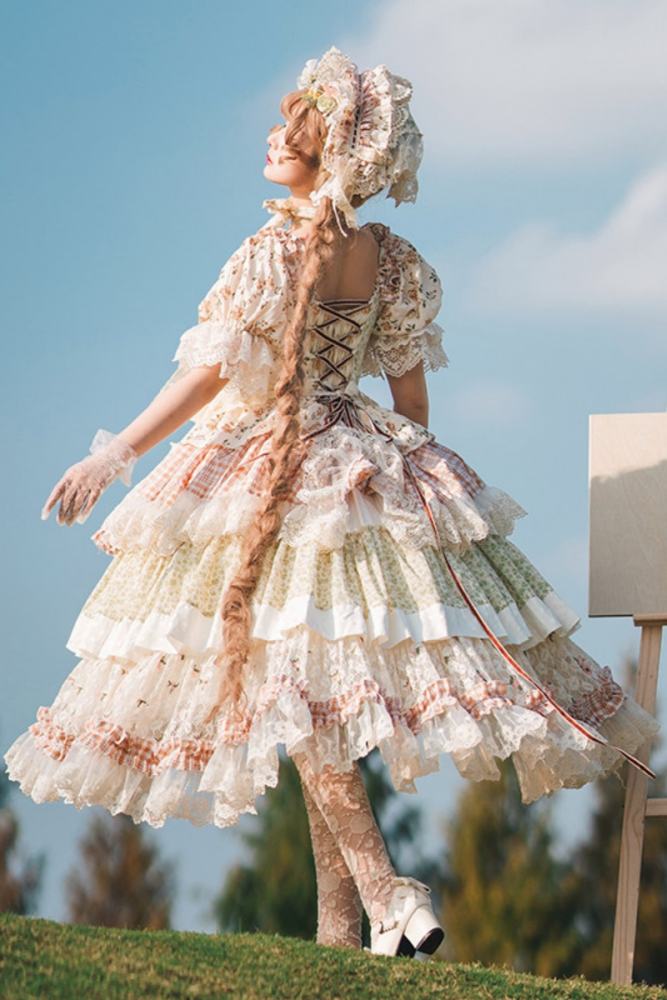 Cat Fairy Tea Picker Country Lolita Dress + Headdress
