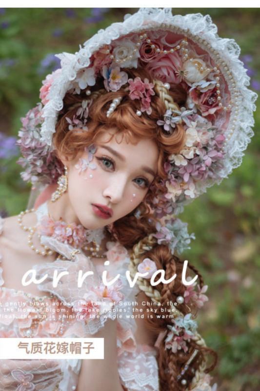 Cat Fairy Elven Fairy Elegant Chiffon Lolita Bonnet with Head Veil