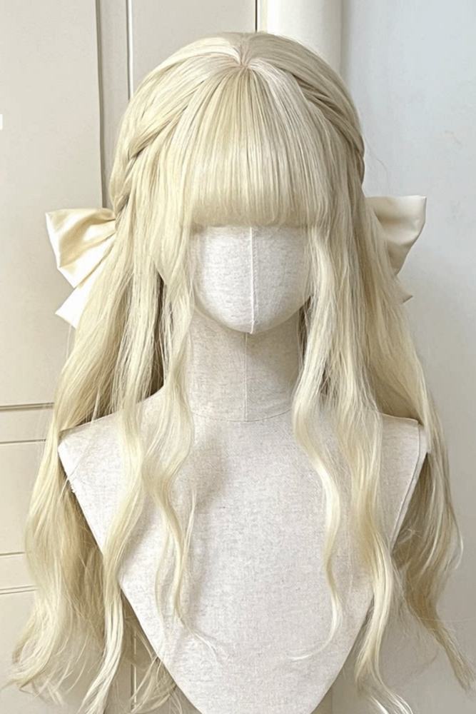 Dcoucou Pollin Girls Long Curls Lolita Wigs and Side Clips
