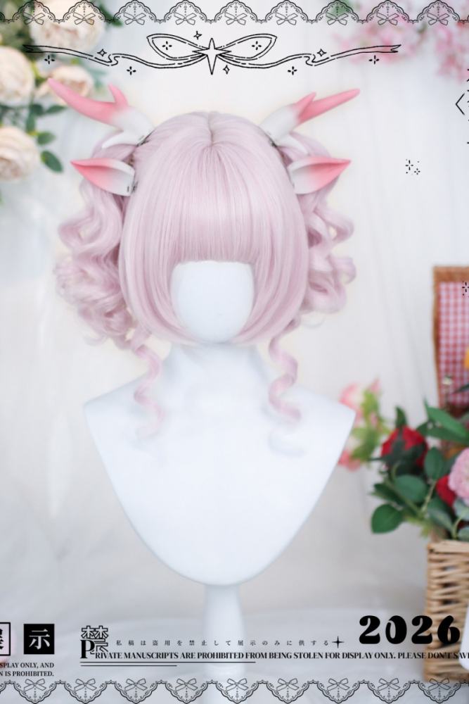 Dalao Home Sweet Bob and Ponytails Pink Purple Lolita Wig