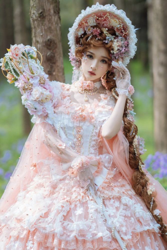 Cat Fairy Elven Fairy Elegant Chiffon Lolita Bonnet with Head Veil