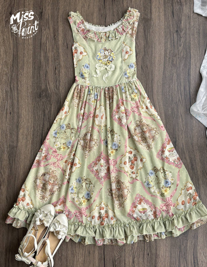 Miss Point Kitty and Rose Green Lolita Dress and Skirt
