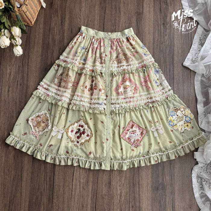 Miss Point Kitty and Rose Green Lolita Dress and Skirt