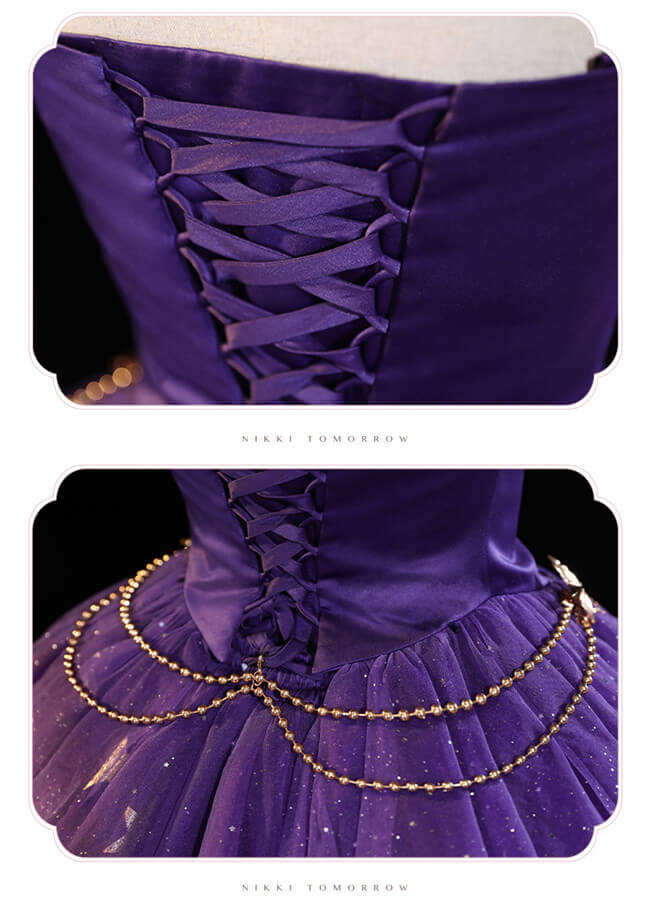 Nikki Love Elegant Purple Star Sea Top and Skirt