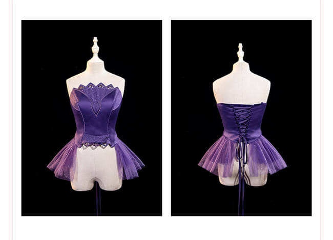 Nikki Love Elegant Purple Star Sea Top and Skirt