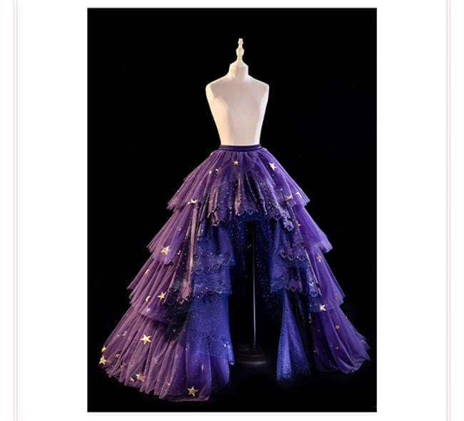 Nikki Love Elegant Purple Star Sea Top and Skirt