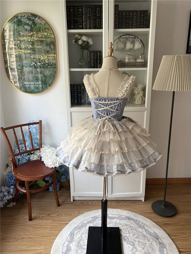 Nine Ode Mist Moon Light Ballet Lolita Skirt, Top and Accessories