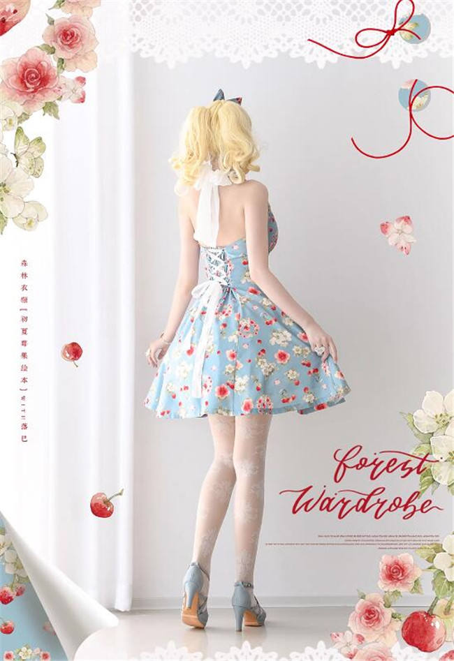 Forest Wardrobe Fruit and Flower Halter-neck Lolita Dress