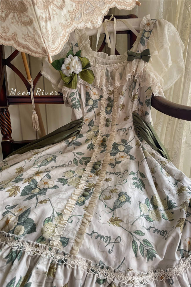 Moon River Camellia Classic Lolita Jumper Dress and Blouse