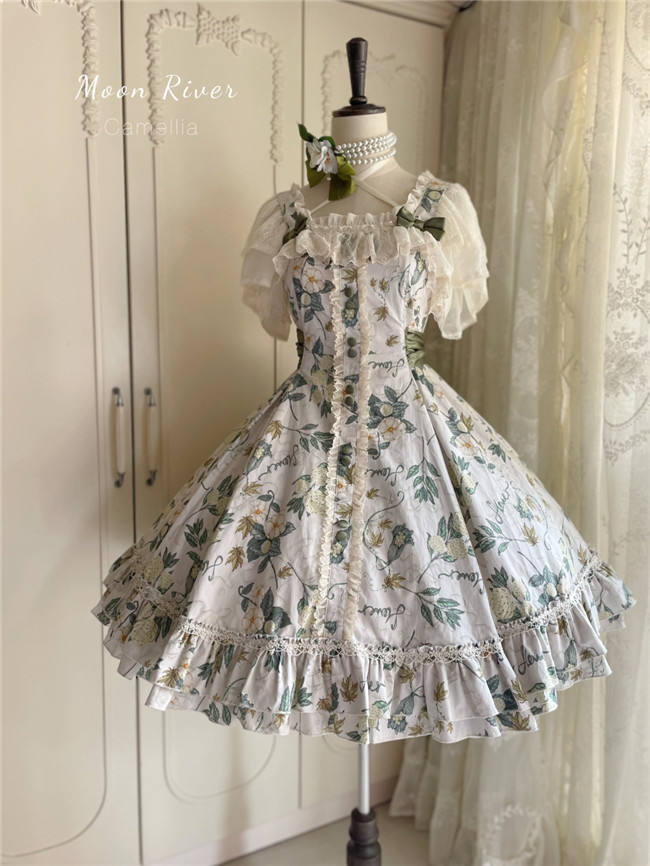 Moon River Camellia Classic Lolita Jumper Dress and Blouse