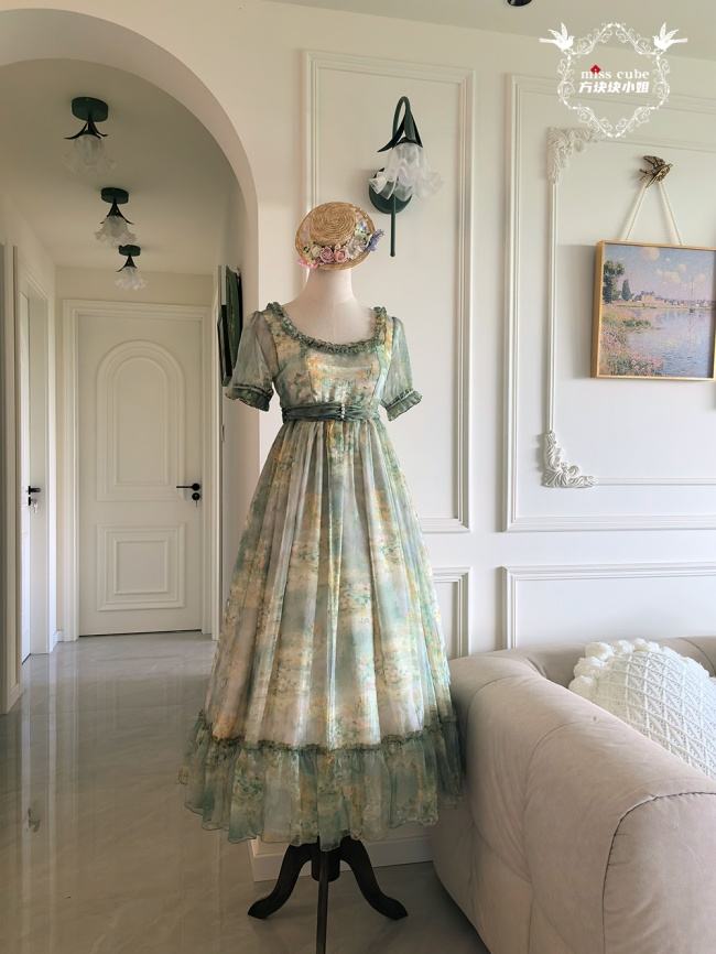 Miss Point Oil Painting Empire Waist Lolita Dress