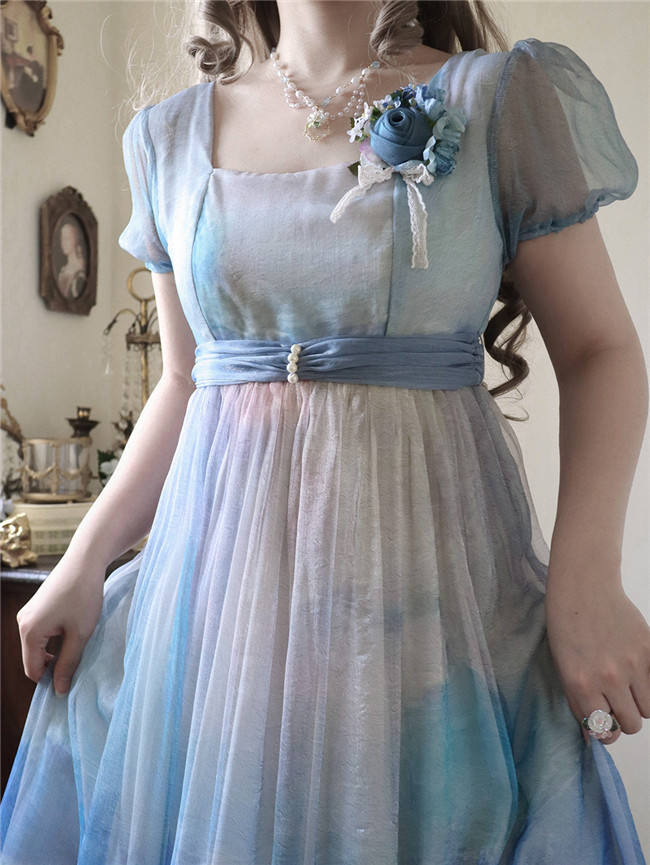 Miss Point Oil Painting Empire Waist Lolita Dress