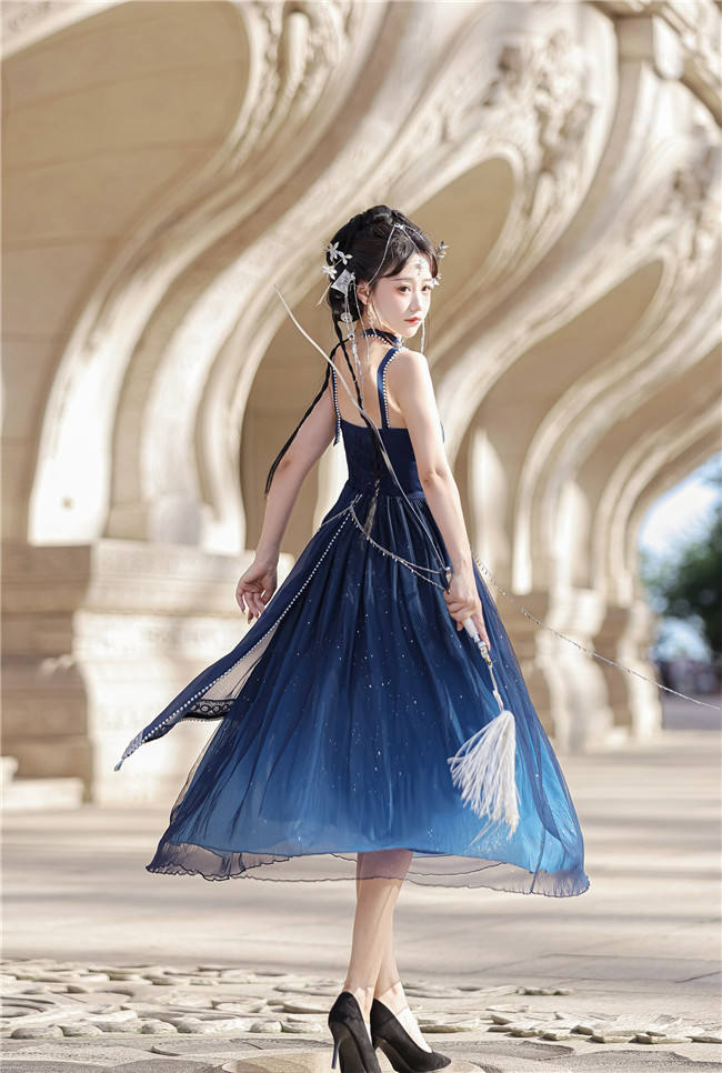 Dream of the Milky Way Han Style Lolita Dress and Cape