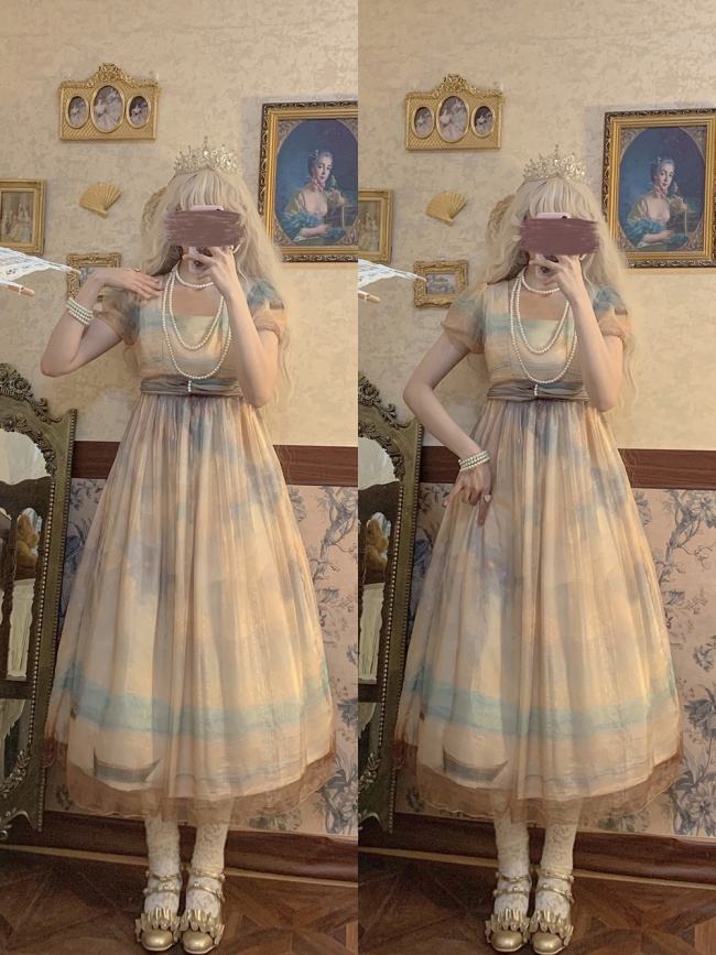 Miss Point Oil Painting Empire Waist Lolita Dress
