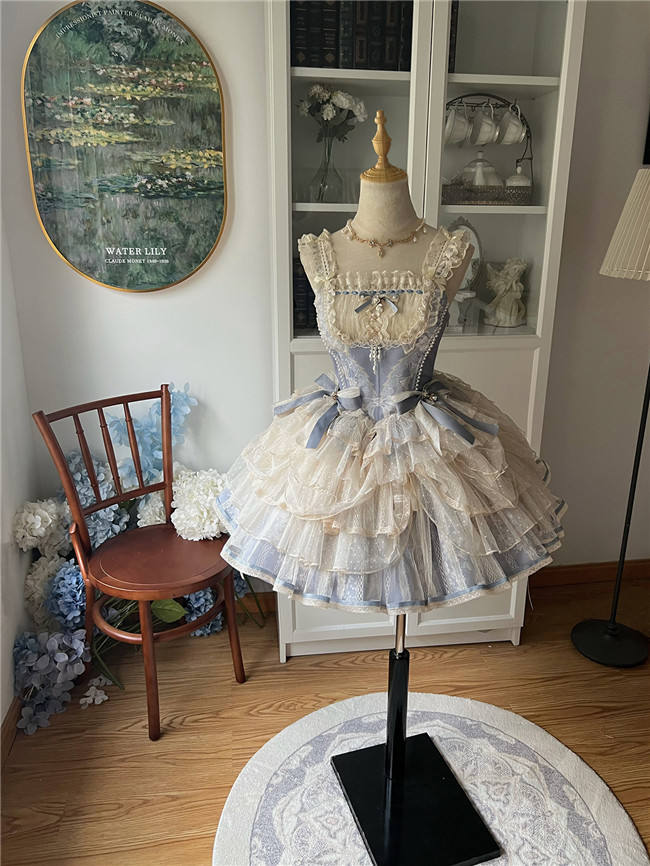 Nine Ode Mist Moon Light Ballet Lolita Skirt, Top and Accessories