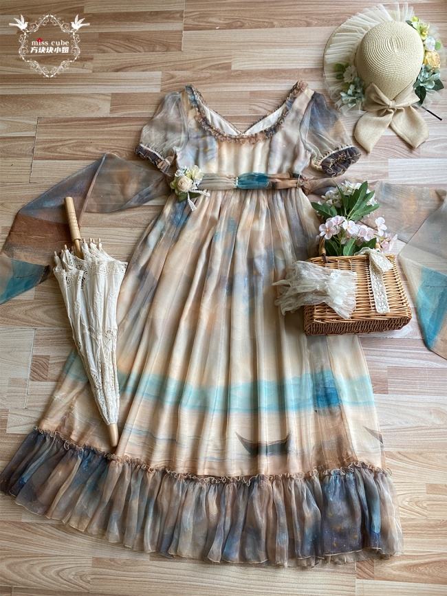 Miss Point Oil Painting Empire Waist Lolita Dress