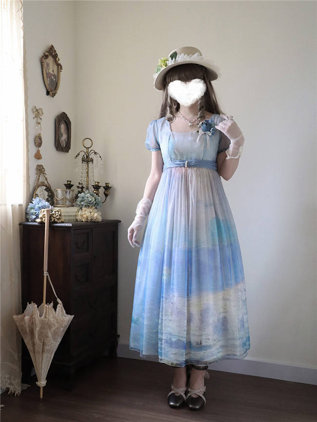 Miss Point Oil Painting Empire Waist Lolita Dress