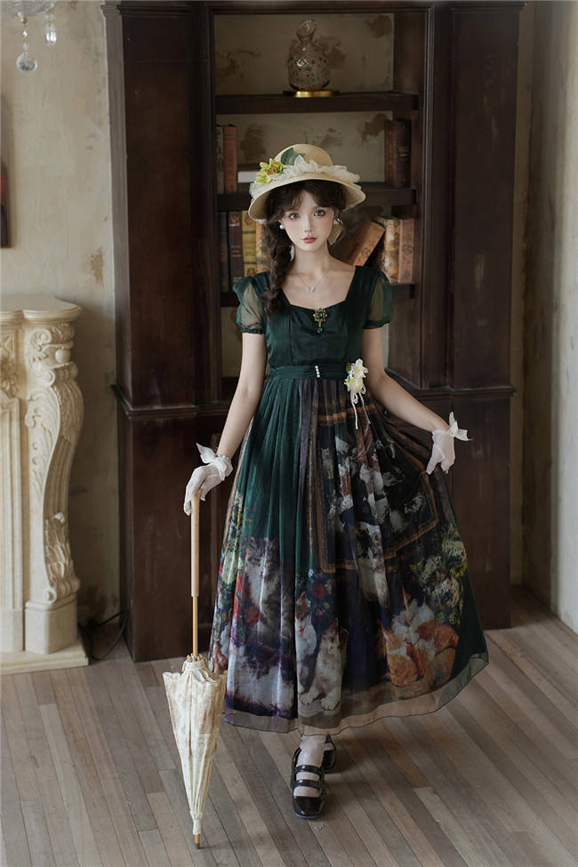 Miss Point Oil Painting Empire Waist Lolita Dress