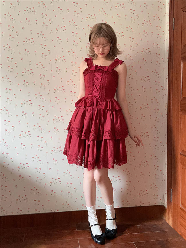 Miss Point Waltz in the Forest Tiered Embroidery Lolita Skirt