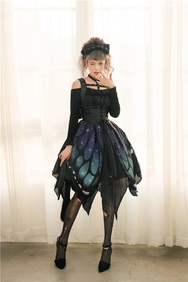 The Butterfly Effect ~Punk Halloween Lolita Normal Waist JSK
