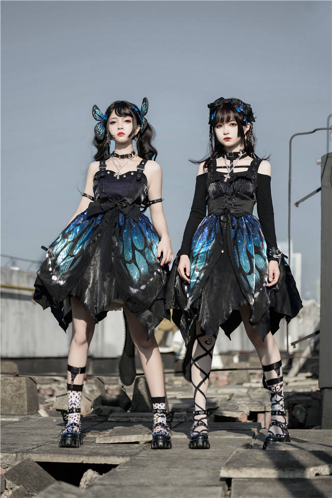The Butterfly Effect ~Punk Halloween Lolita Normal Waist JSK