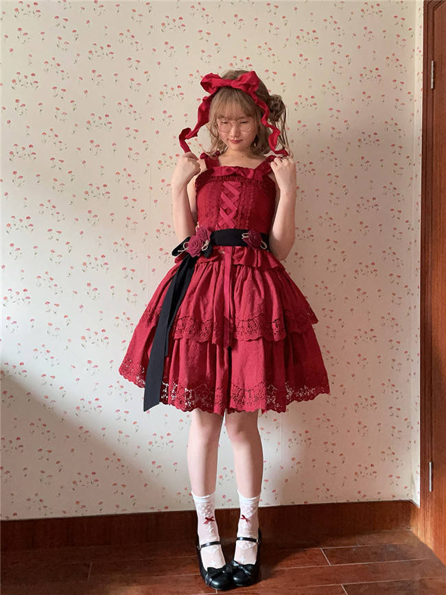 Miss Point Waltz in the Forest Tiered Embroidery Lolita Skirt