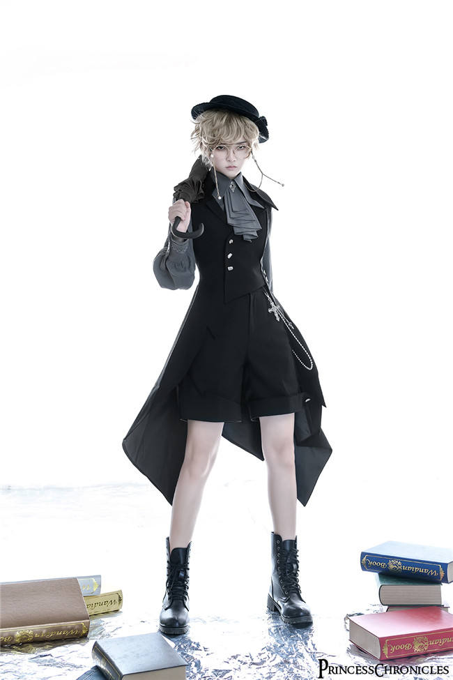 Princess Chronicles Black and Blue Ouji Fashion Blouse, Vest and Pants