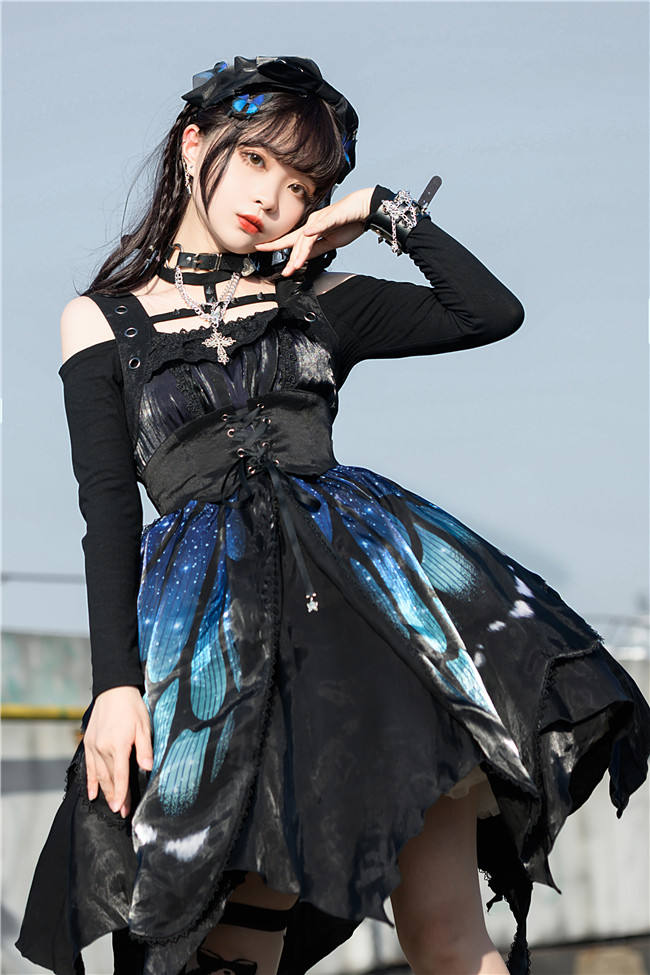 The Butterfly Effect ~Punk Halloween Lolita Normal Waist JSK