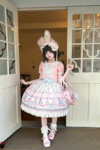 Not Cute ~Dessert Kitten~ Prints Lolita OP JSK and Headdress