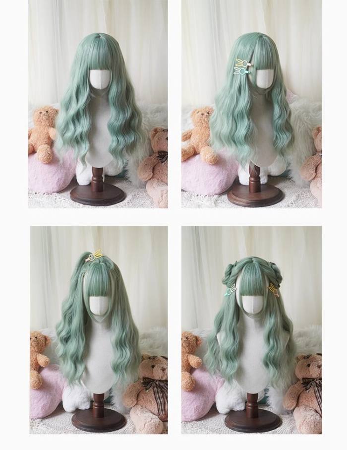 Yuchashui Water Ripple Long Curly Wigs 60cm