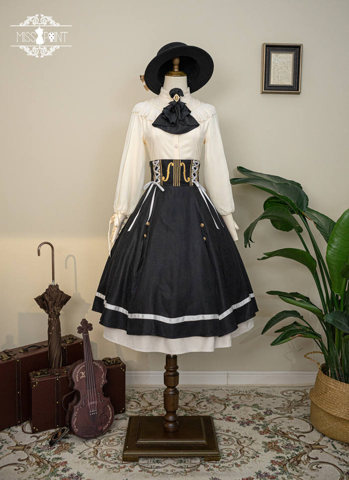 Miss Point Golden Movement College Lolita Skirt