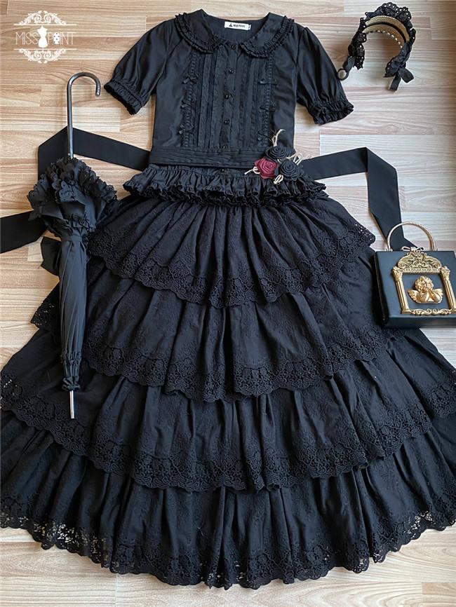 Miss Point Waltz in the Forest Tiered Embroidery Lolita Skirt