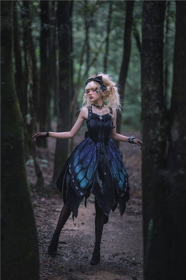The Butterfly Effect ~Punk Halloween Lolita Normal Waist JSK