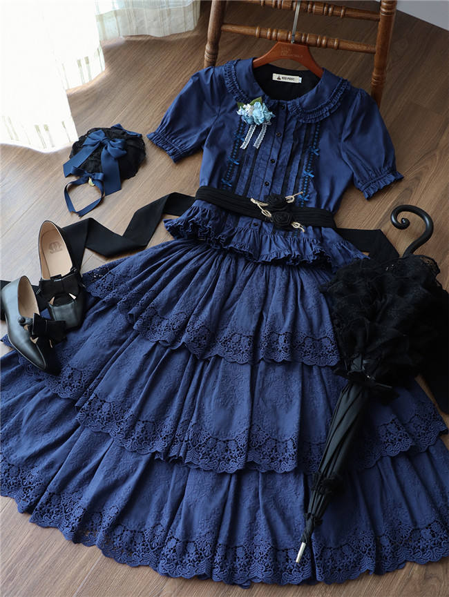Miss Point Waltz in the Forest Tiered Embroidery Lolita Skirt