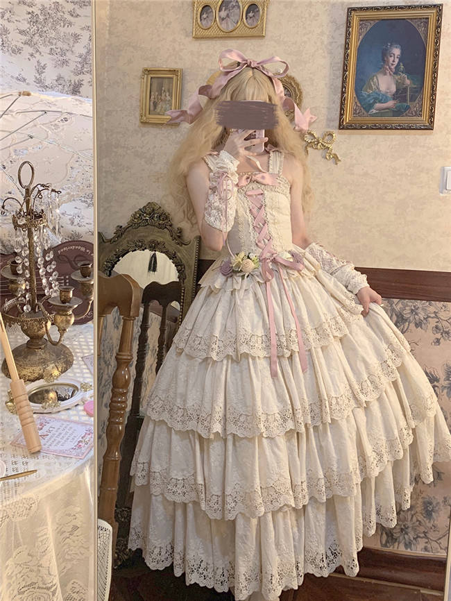 Miss Point Waltz in the Forest Tiered Embroidery Lolita Skirt
