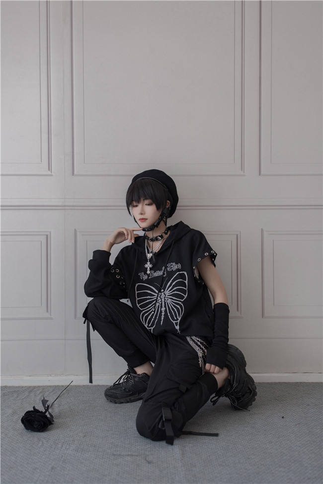 The Butterfly Effect ~All-match Knit Blouse/Hoodie -Ready Made