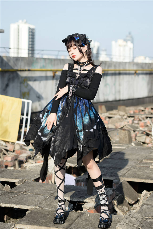 The Butterfly Effect ~Punk Halloween Lolita Normal Waist JSK