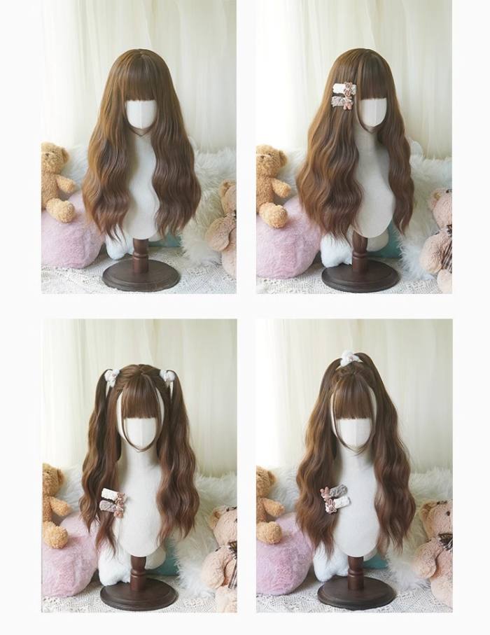 Yuchashui Water Ripple Long Curly Wigs 60cm