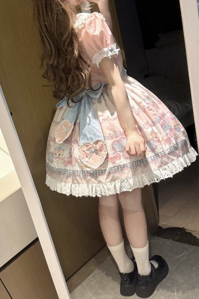 Not Cute ~Dessert Kitten~ Prints Lolita OP JSK and Headdress