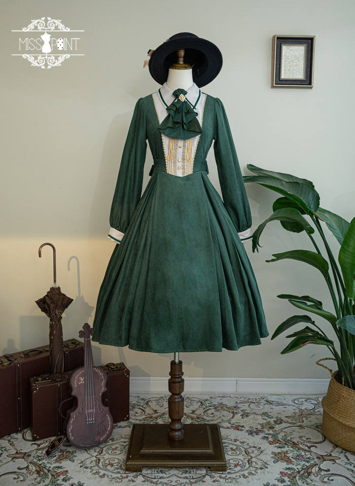 Miss Point Golden Movement College Lolita Dress One Piece Green XL In Stock