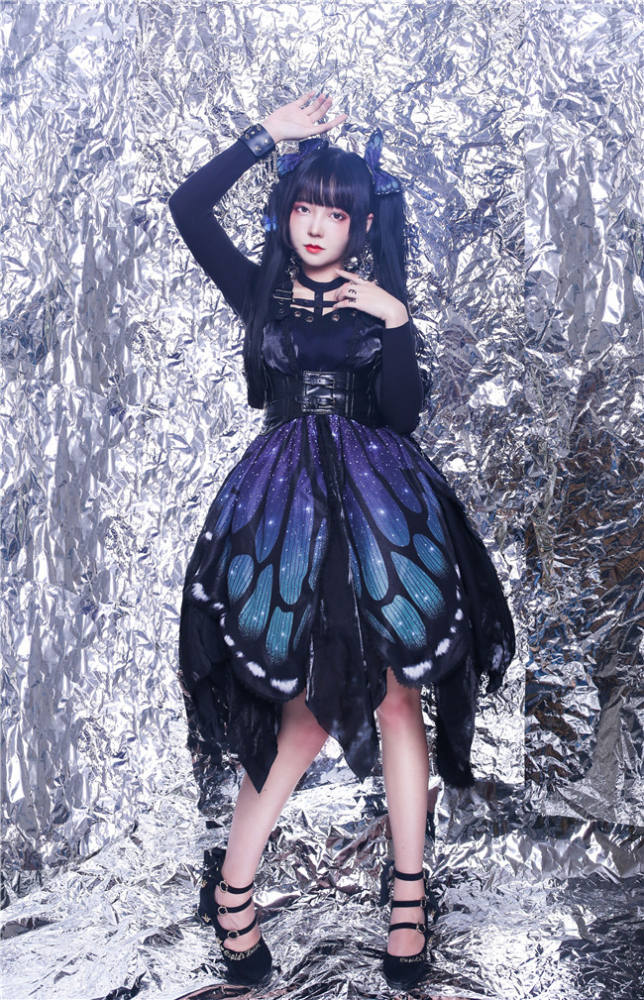 The Butterfly Effect ~Punk Halloween Lolita Normal Waist JSK