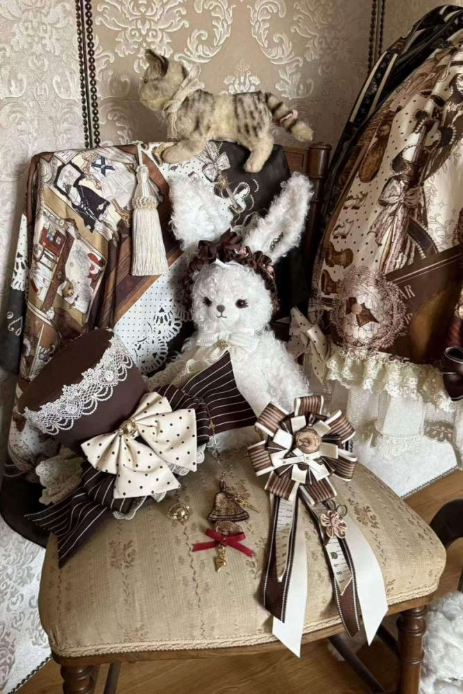 Little Bear Workshop Retro Lolita Headdress Stockings and Bag