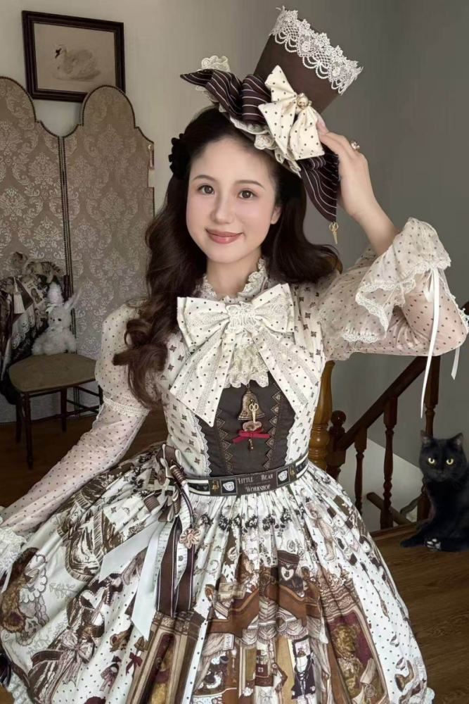 Little Bear Workshop Retro Lolita OP JSK and Corset