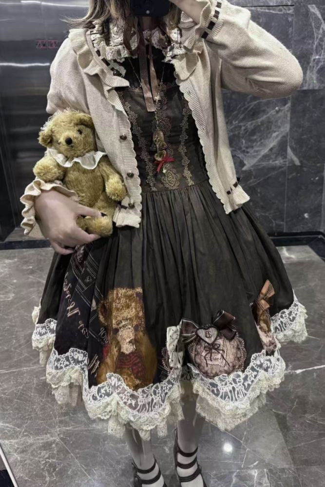 Little Bear Workshop Retro Lolita OP JSK and Corset