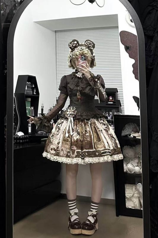 Little Bear Workshop Retro Lolita Blouse and Skirt